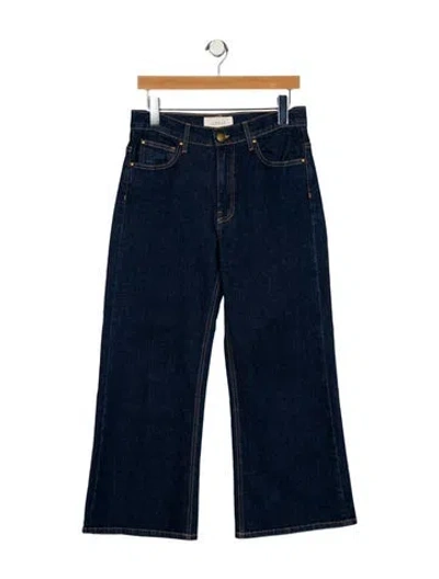 Pre-owned The Great High-rise Wide Leg Jeans In Blue