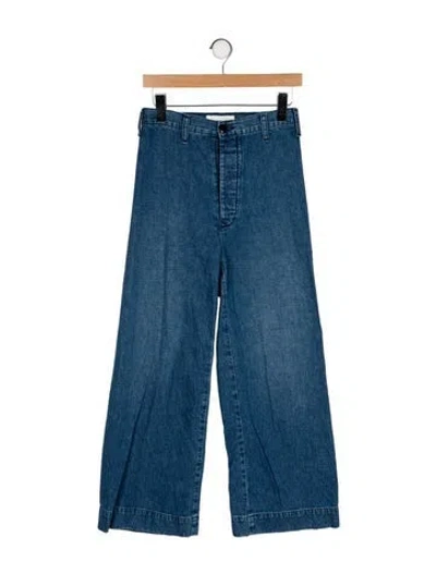 Pre-owned The Great High-rise Wide Leg Jeans In Blue
