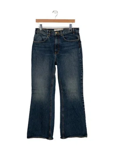 Pre-owned The Great High-rise Wide Leg Jeans In Blue