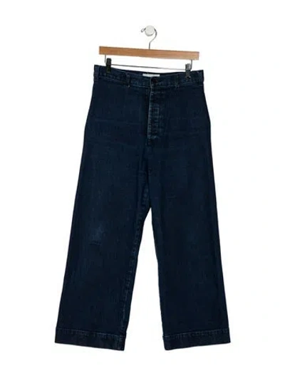 Pre-owned The Great High-rise Wide Leg Jeans In Blue