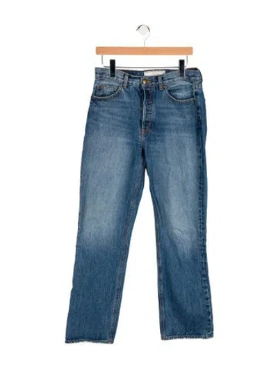 Pre-owned The Great High-rise Wide Leg Jeans In Blue