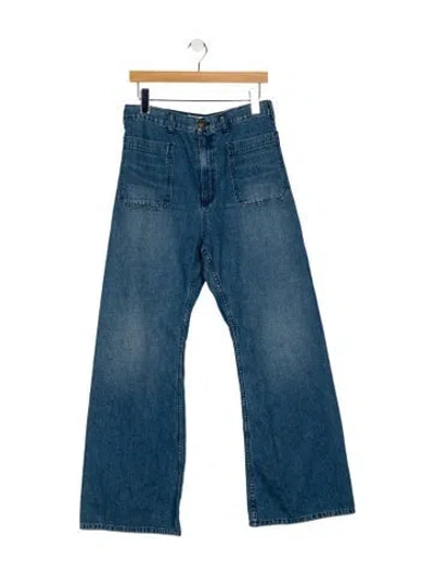 Pre-owned The Great High-rise Wide Leg Jeans In Blue