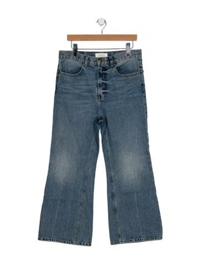 Pre-owned The Great High-rise Wide Leg Jeans In Blue