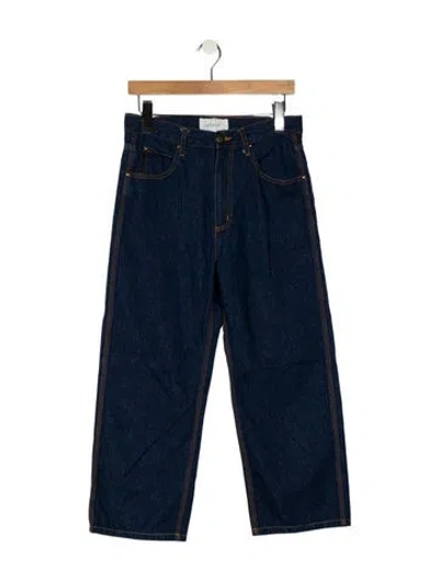 Pre-owned The Great High-rise Wide Leg Jeans In Blue
