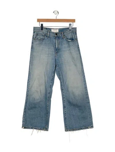 Pre-owned The Great High-rise Wide Leg Jeans In Blue