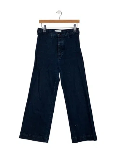 Pre-owned The Great High-rise Wide Leg Jeans In Blue