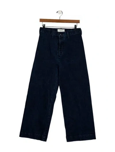 Pre-owned The Great High-rise Wide Leg Jeans In Blue