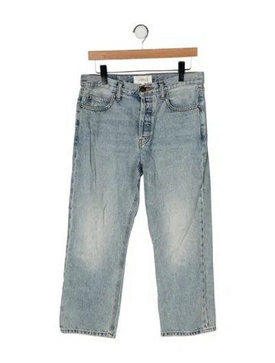 Pre-owned The Great High-rise Wide Leg Jeans In Blue