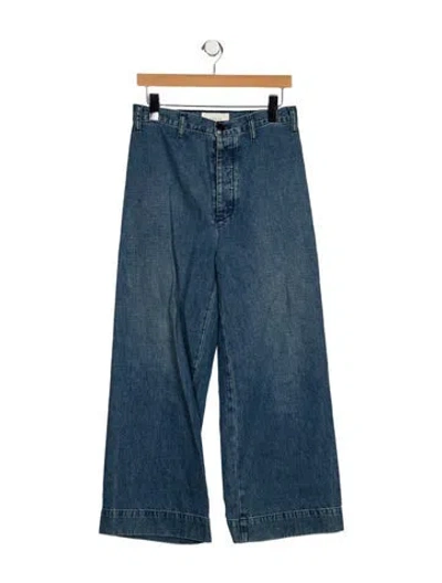 Pre-owned The Great High-rise Wide Leg Jeans In Blue