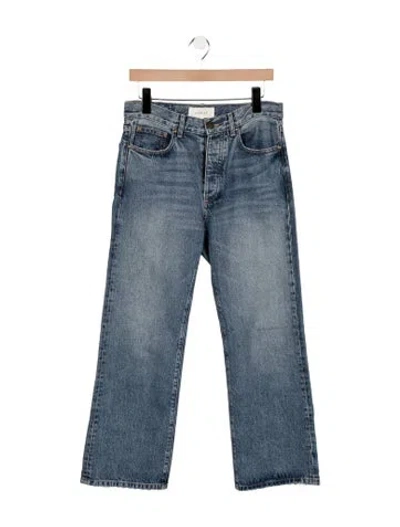 Pre-owned The Great High-rise Wide Leg Jeans In Blue
