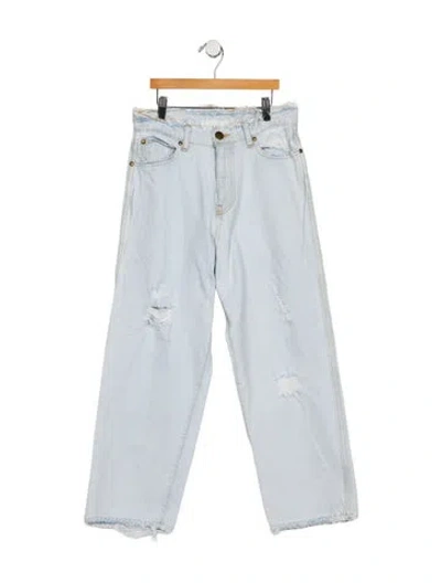 Pre-owned The Great High-rise Wide Leg Jeans In Blue