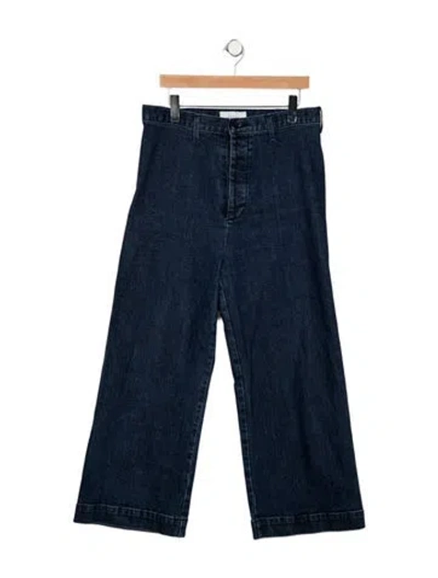 Pre-owned The Great High-rise Wide Leg Jeans In Blue
