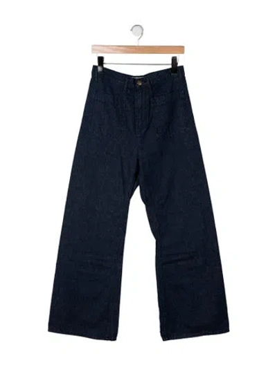 Pre-owned The Great High-rise Wide Leg Jeans In Blue