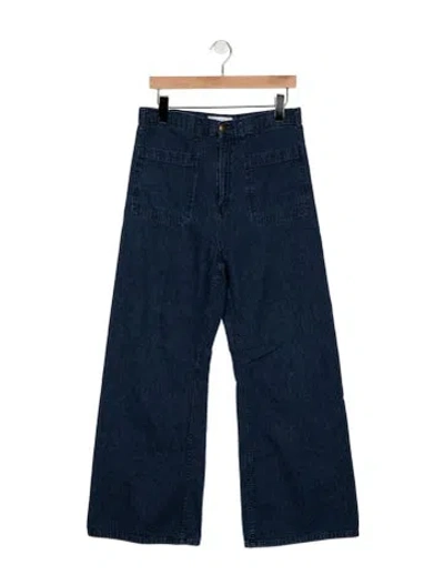 Pre-owned The Great High-rise Wide Leg Jeans In Blue