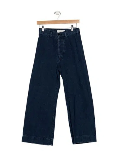 Pre-owned The Great High-rise Wide Leg Jeans In Blue