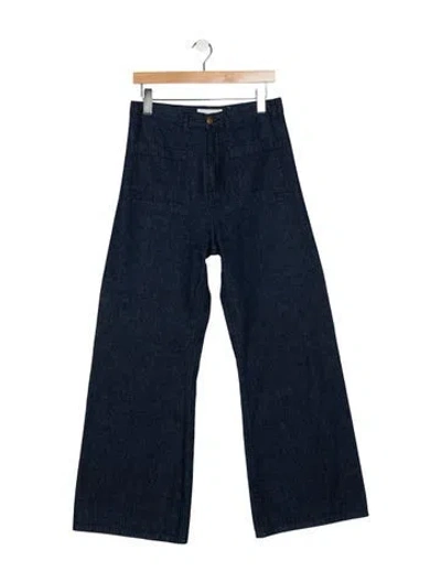 Pre-owned The Great High-rise Wide Leg Jeans In Blue