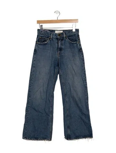 Pre-owned The Great High-rise Wide Leg Jeans In Blue