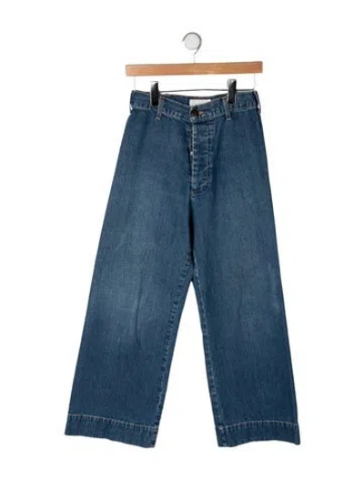 Pre-owned The Great High-rise Wide Leg Jeans In Blue