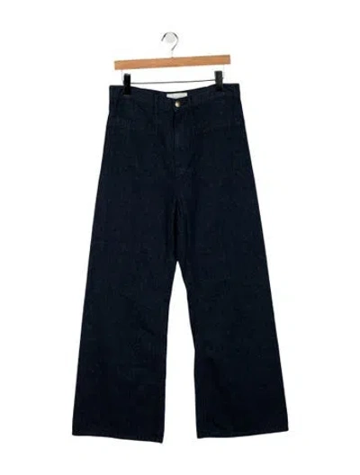Pre-owned The Great High-rise Wide Leg Jeans In Blue