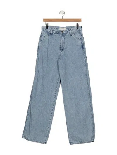 Pre-owned The Great High-rise Wide Leg Jeans In Blue