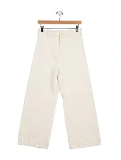 Pre-owned The Great High-rise Wide Leg Jeans In Neutral