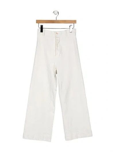Pre-owned The Great High-rise Wide Leg Jeans In Neutral