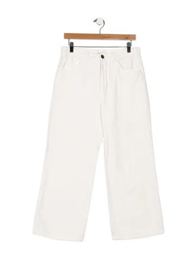 Pre-owned The Great High-rise Wide Leg Jeans In Neutral