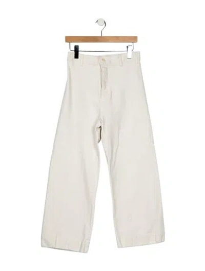 Pre-owned The Great High-rise Wide Leg Jeans In Neutral