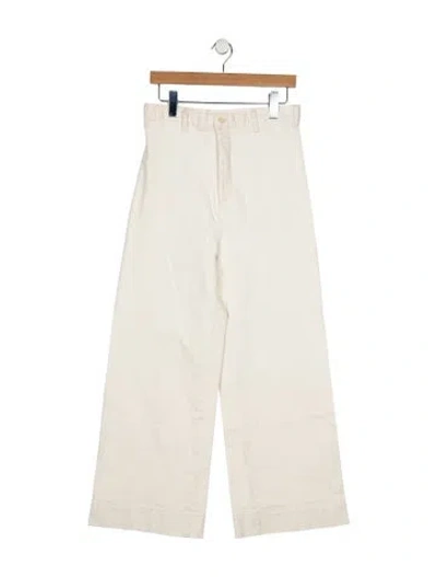 Pre-owned The Great High-rise Wide Leg Jeans In Neutral