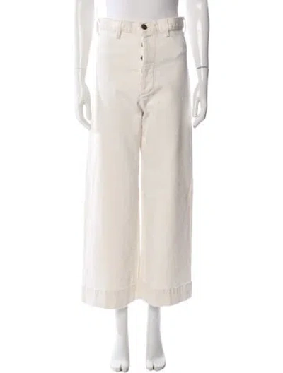Pre-owned The Great High-rise Wide Leg Jeans In Neutral