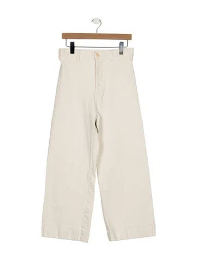 Pre-owned The Great High-rise Wide Leg Jeans In Neutral