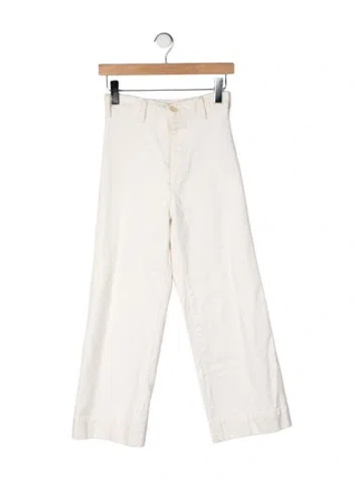 Pre-owned The Great High-rise Wide Leg Jeans In Neutrals