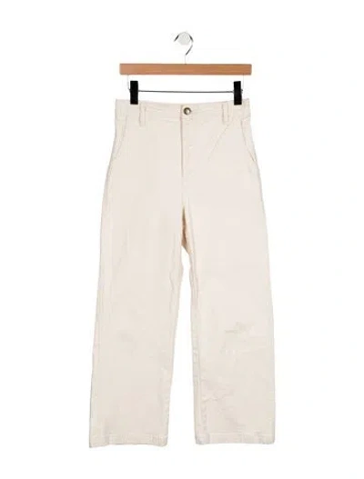 Pre-owned The Great High-rise Wide Leg Jeans In Neutrals