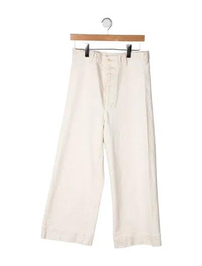 Pre-owned The Great High-rise Wide Leg Jeans In Neutrals