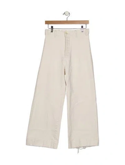 Pre-owned The Great High-rise Wide Leg Jeans In Neutrals