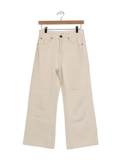 Pre-owned The Great High-rise Wide Leg Jeans In Neutrals