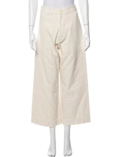 Pre-owned The Great High-rise Wide Leg Jeans In Neutrals
