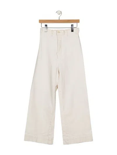 Pre-owned The Great High-rise Wide Leg Jeans In Neutrals