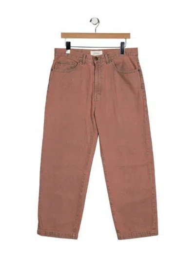 Pre-owned The Great High-rise Wide Leg Jeans In Pink