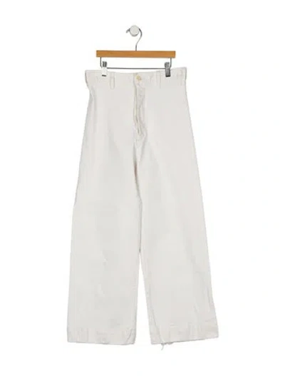 Pre-owned The Great High-rise Wide Leg Jeans In White