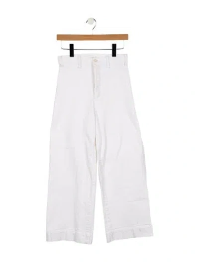 Pre-owned The Great High-rise Wide Leg Jeans In White