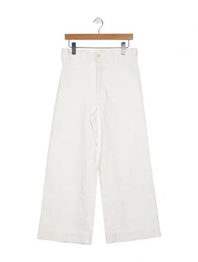 Pre-owned The Great High-rise Wide Leg Jeans In White