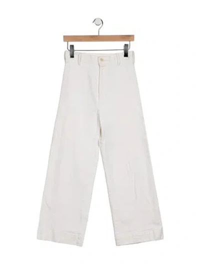 Pre-owned The Great High-rise Wide Leg Jeans In White