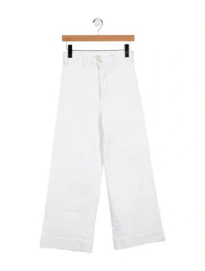 Pre-owned The Great High-rise Wide Leg Jeans In White
