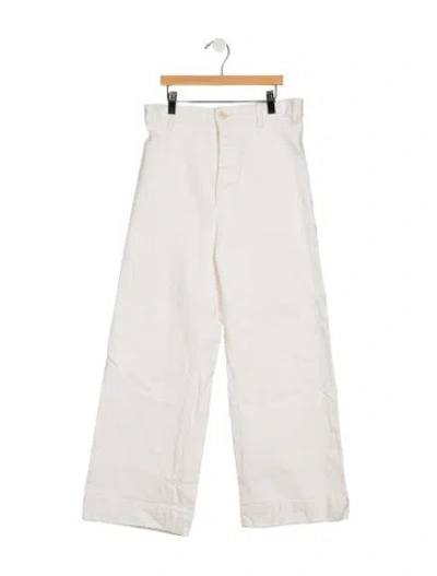 Pre-owned The Great High-rise Wide Leg Jeans In White