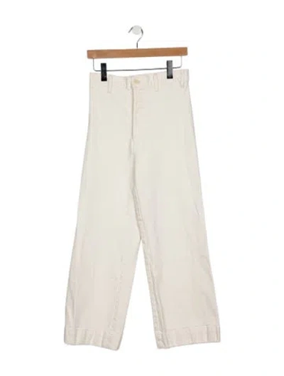Pre-owned The Great High-rise Wide Leg Jeans In White