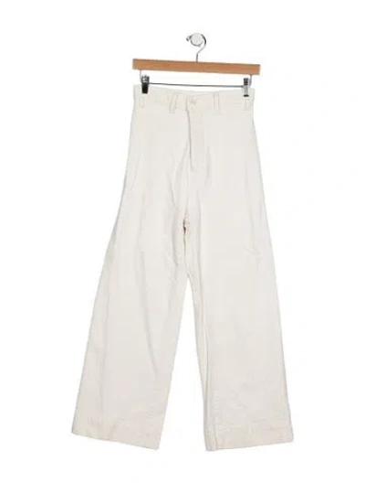 Pre-owned The Great High-rise Wide Leg Jeans In White
