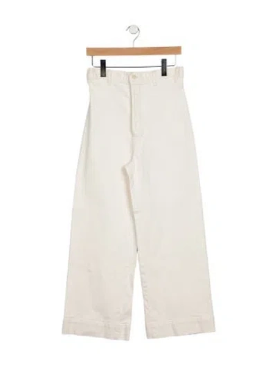 Pre-owned The Great High-rise Wide Leg Jeans In White