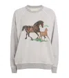 The Great The College Sweatshirt With Running Horses Soft Heather Grey In Gray