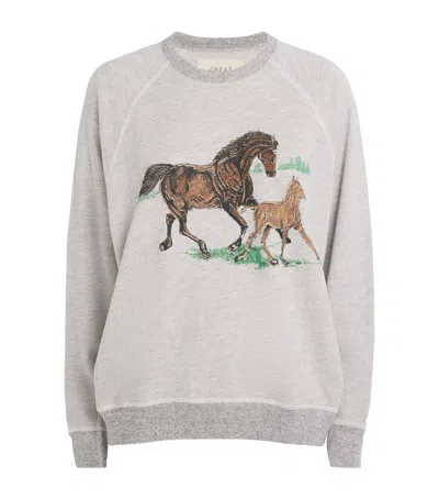 The Great Horse Print The College Sweatshirt In Gray
